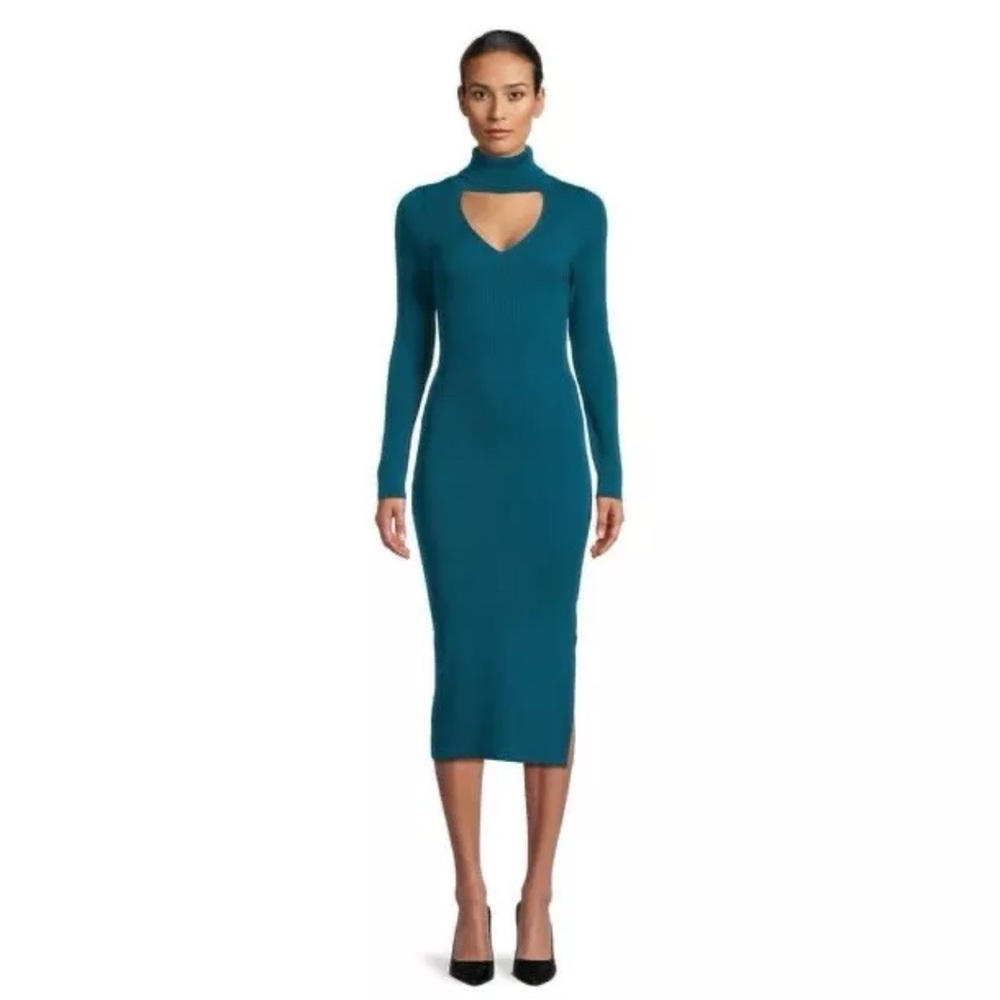 Bcbg Mock Neck Bodycon Long Sleeve Dress X-Large